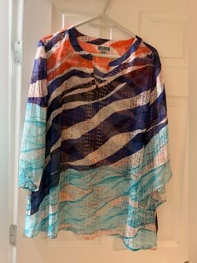 Beautiful JM Collection sheer bathing suit coverup -,XL,